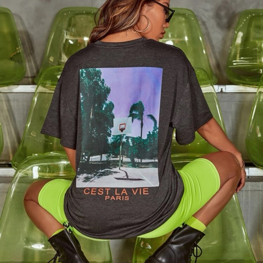 SheIn “C’est La Vie” Tee